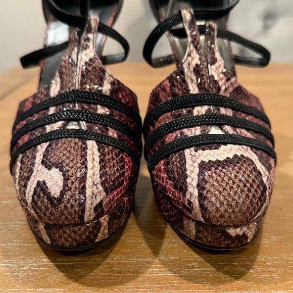 Stuart Weitzman Heritage Vino Serpentex‎ Platform Snakeskin Print Heel Sz 7.5 - Picture 4 of 11